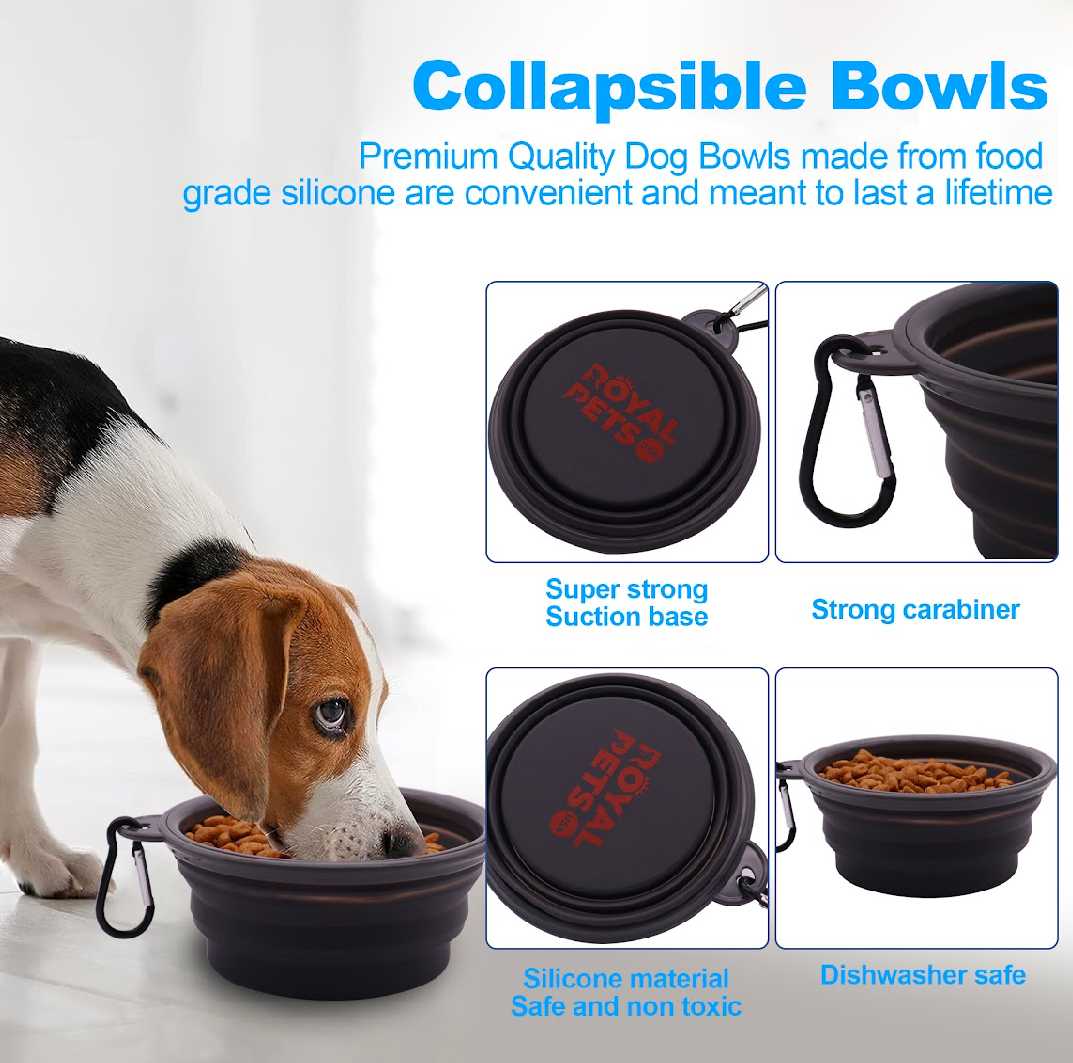 Grey 650ml Collapsible Silicone Pet Travel Bowl5