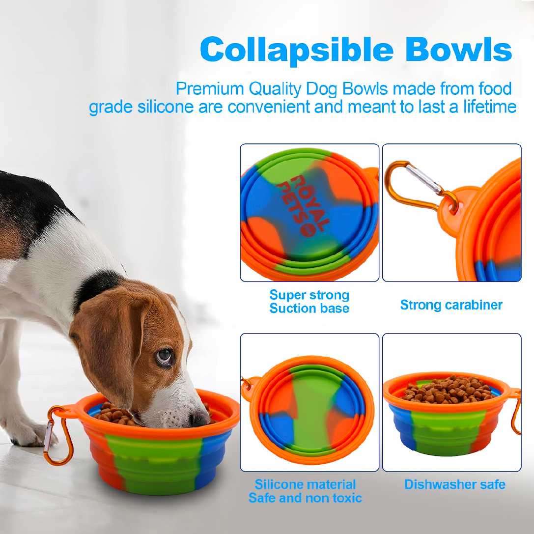 Multicolour 350ml Collapsible Silicone Pet Travel Bowl4