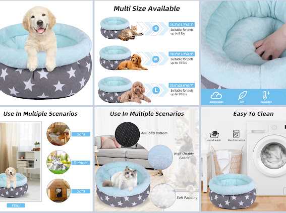 Medium Round Plush Bed Star Print14