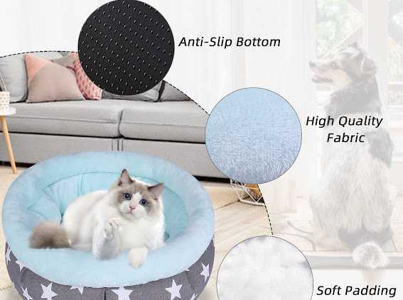 Small Round Plush Bed Star Print7