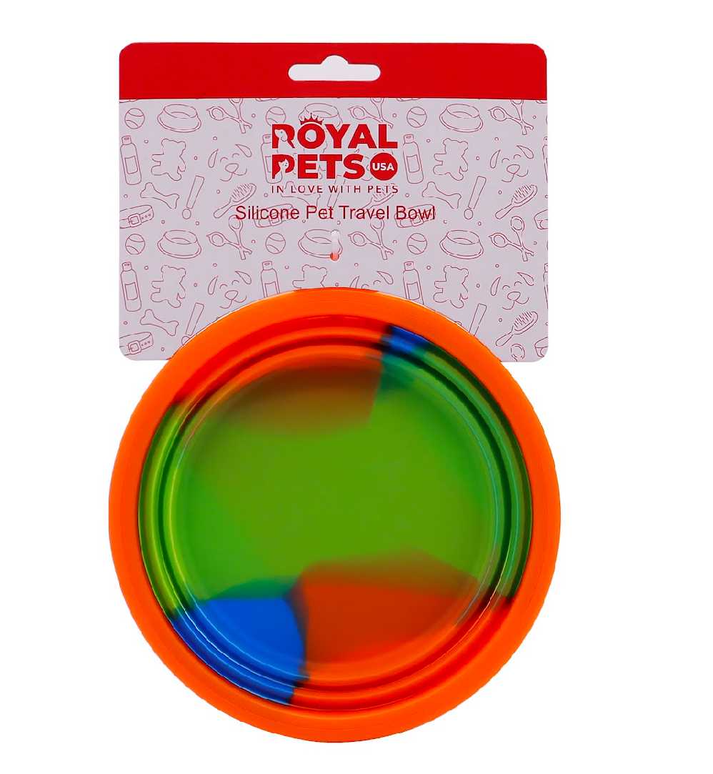 Multicolour 350ml Collapsible Silicone Pet Travel Bowl