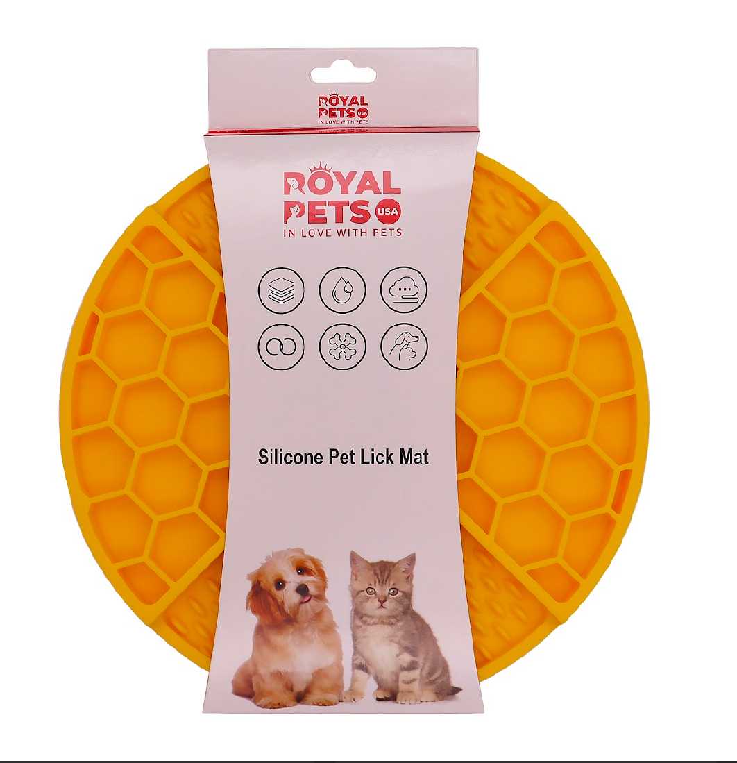 Yellow 2 in 1 Slow Lick And Food Mat