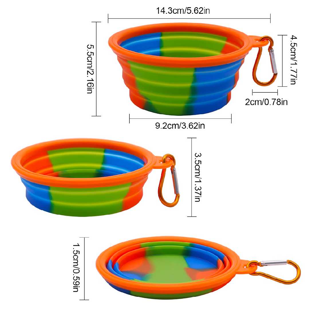 Multicolour 350ml Collapsible Silicone Pet Travel Bowl7