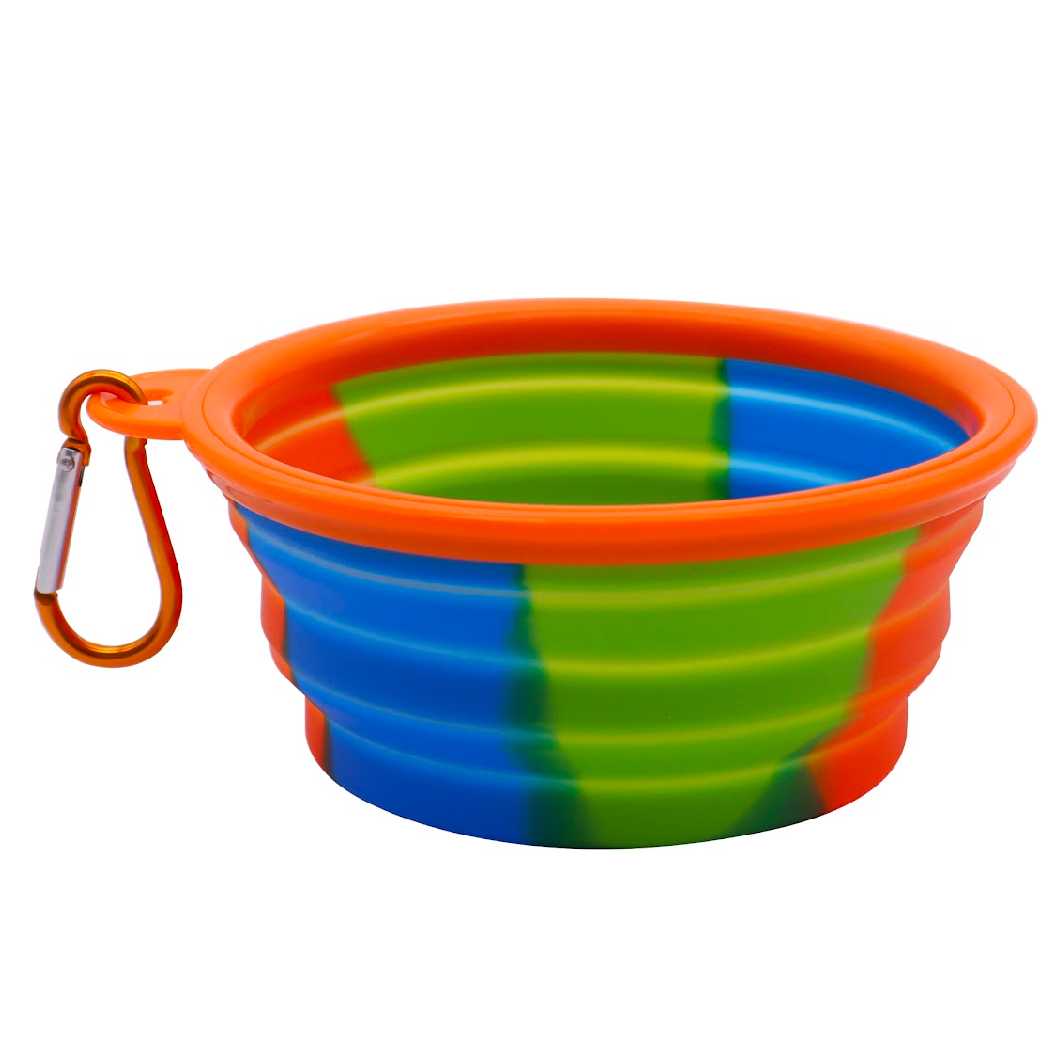 Multicolour 350ml Collapsible Silicone Pet Travel Bowl1