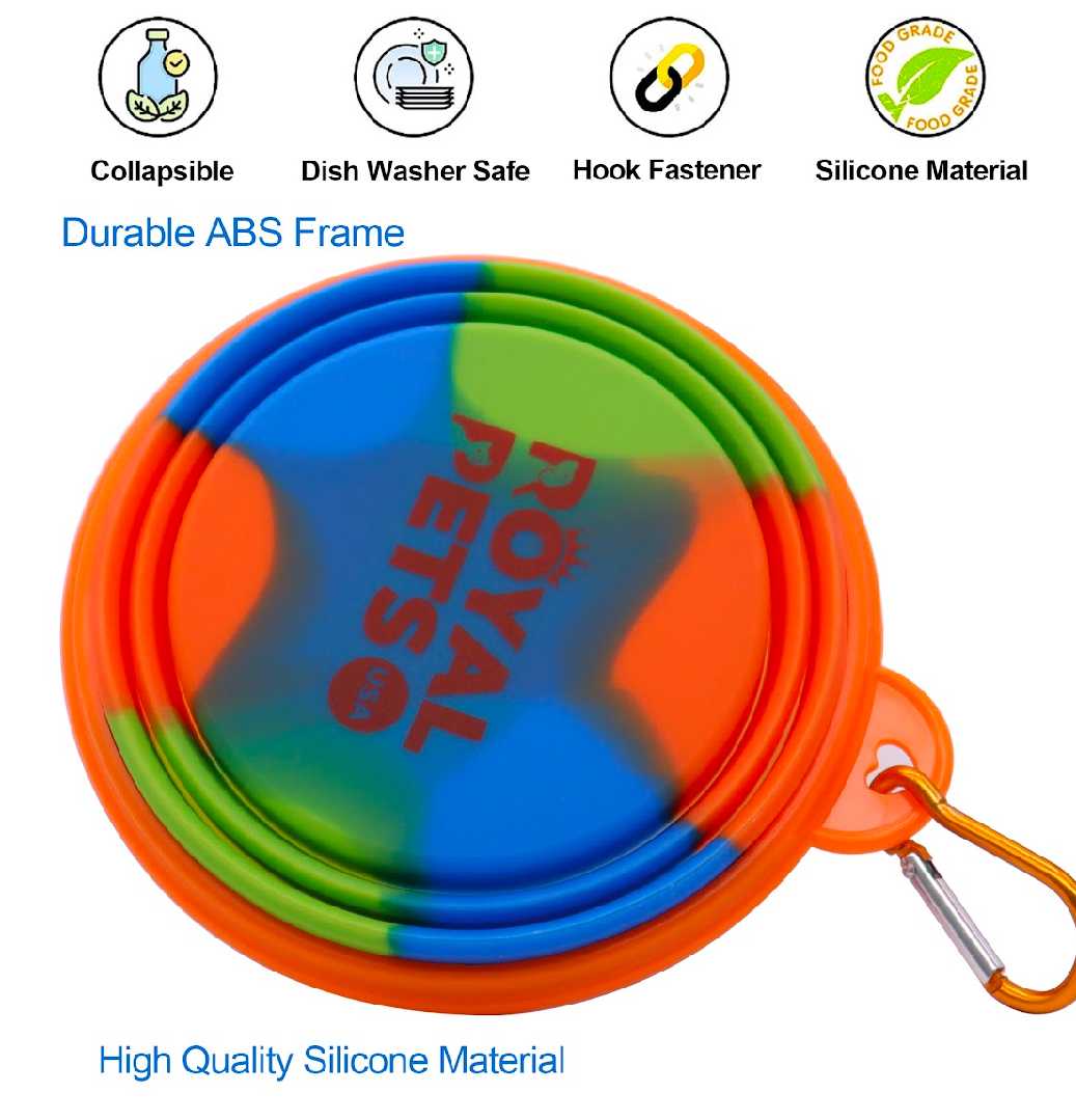 Multicolour 650ml Collapsible Silicone Pet Travel Bowl4