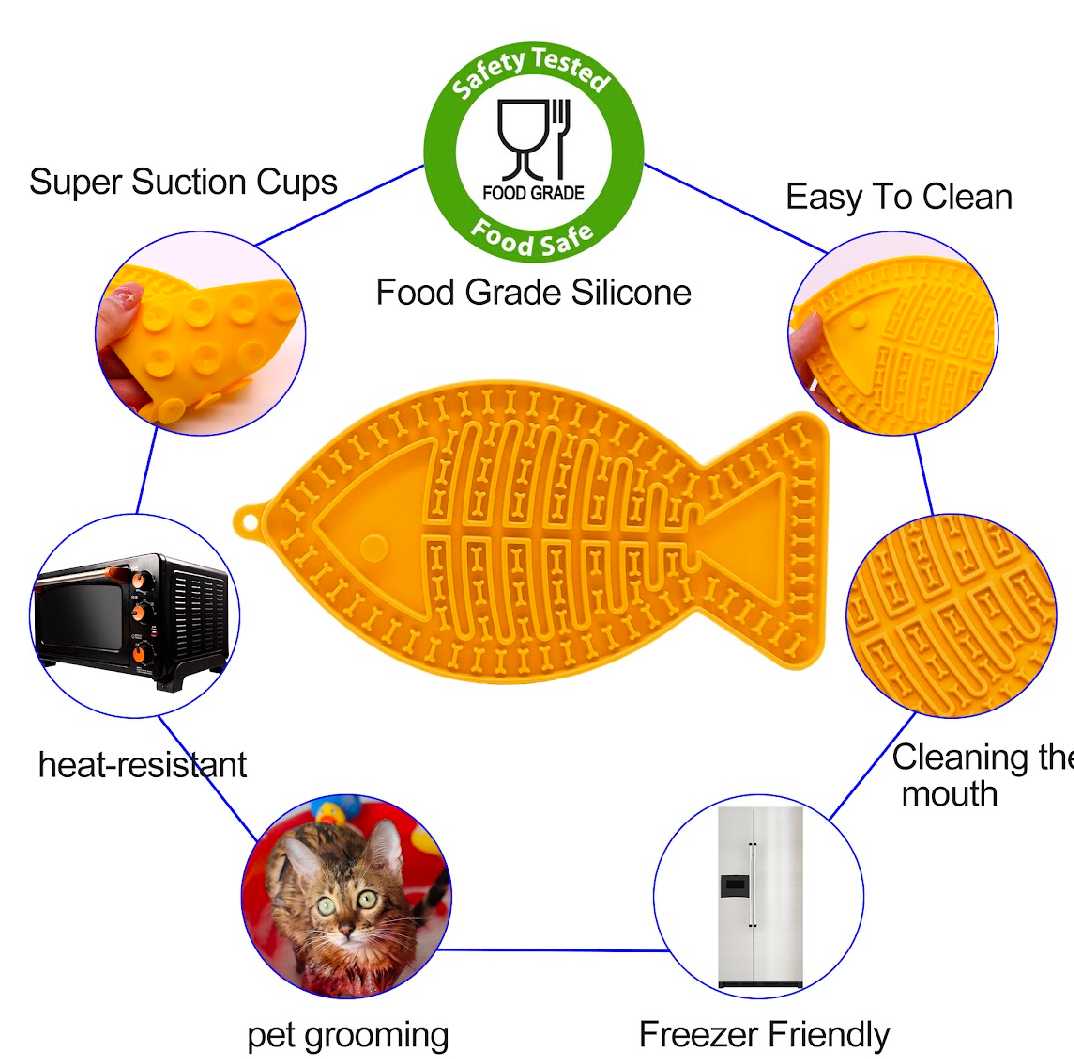 Yellow Fish Shape Silicon Lick Mat3