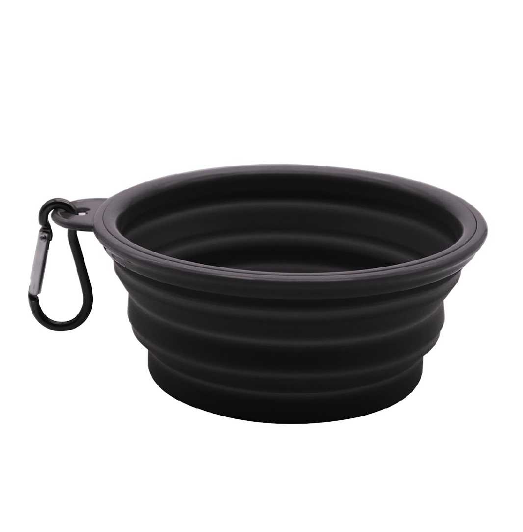 Grey 350ml Collapsible Silicone Pet Travel Bowl1