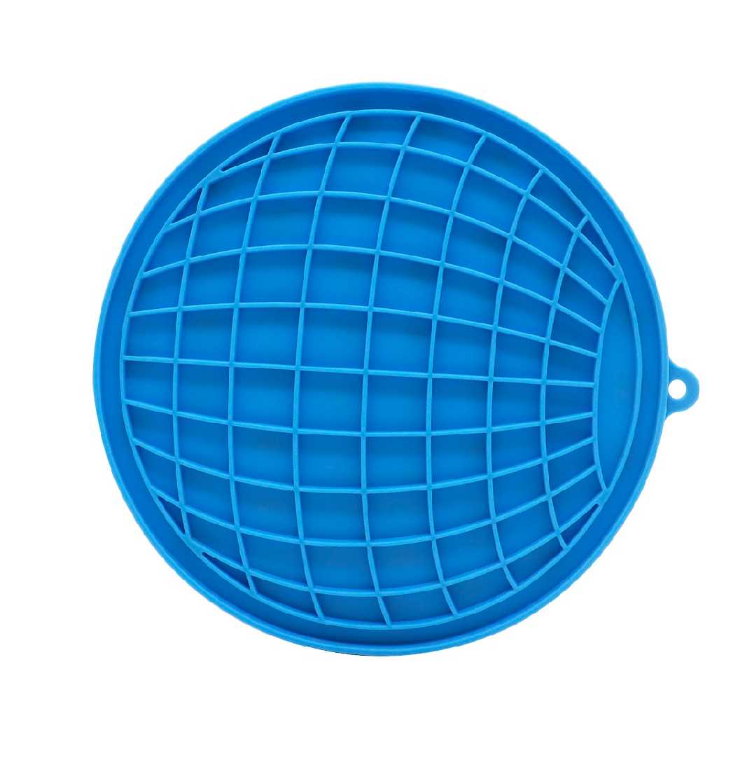 Blue Earth Shape Silicon Lick Mat0