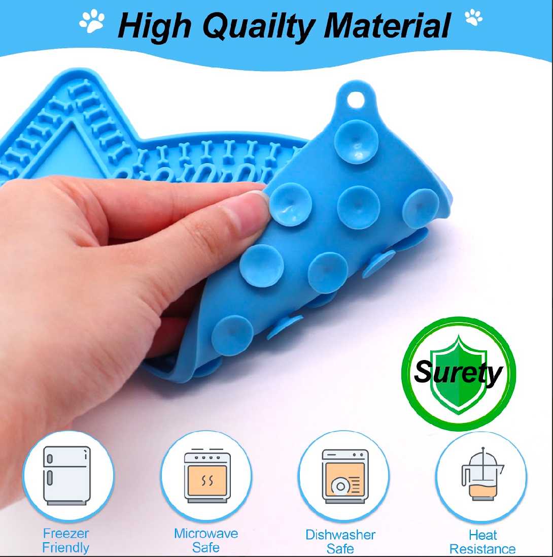 Blue Fish Shape Silicon Lick Mat3