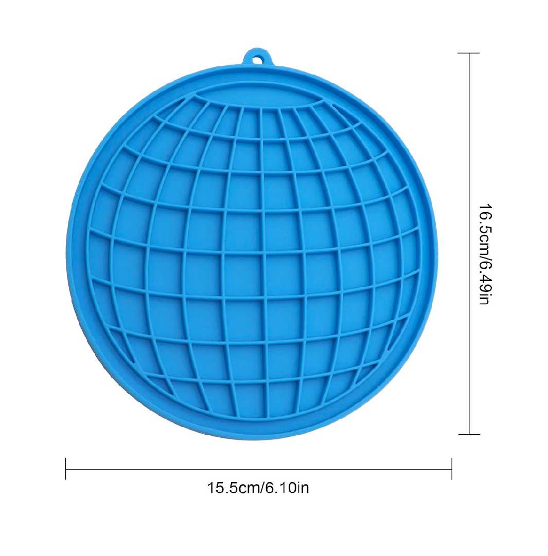 Blue Earth Shape Silicon Lick Mat8