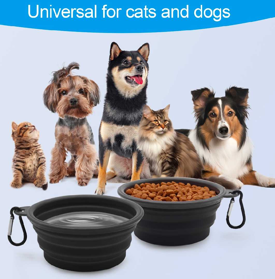 Grey 650ml Collapsible Silicone Pet Travel Bowl8